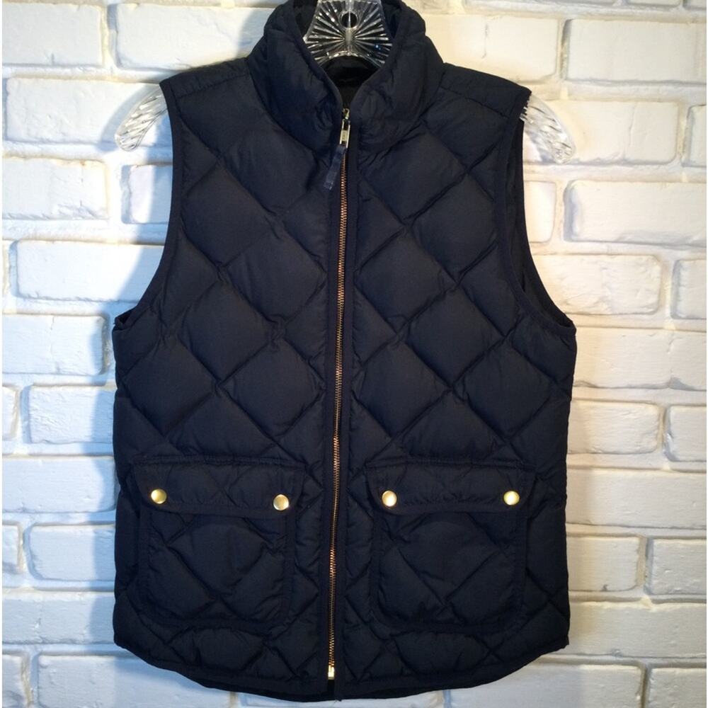 J. Crew Navy Down Quilted Vest XS